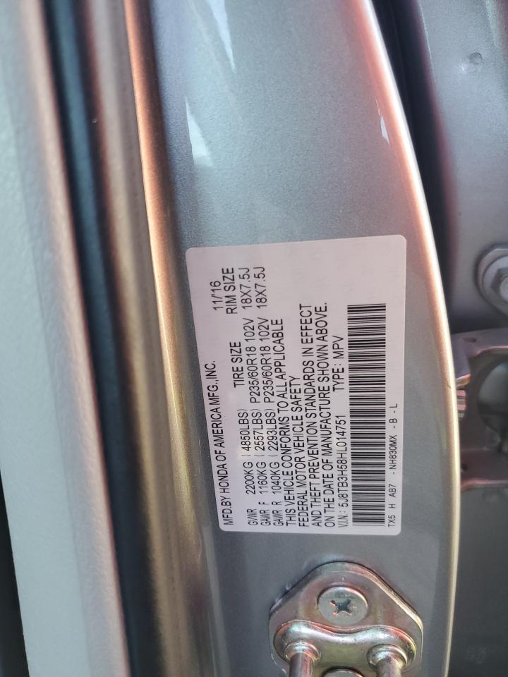 2017 Acura Rdx Technology VIN: 5J8TB3H58HL014751 Lot: 87193735