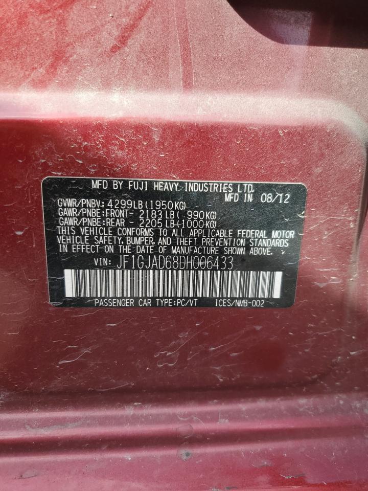 2013 Subaru Impreza Premium VIN: JF1GJAD68DH006433 Lot: 84785795