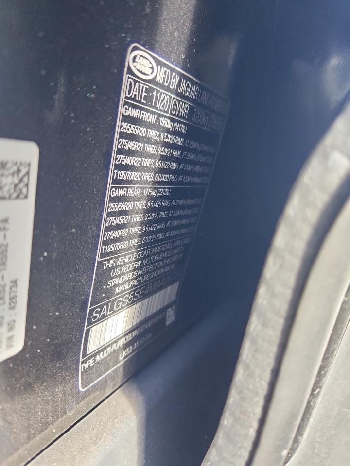 2021 Land Rover Range Rover Westminster Edition VIN: SALGS5SE4MA426734 Lot: 85923525