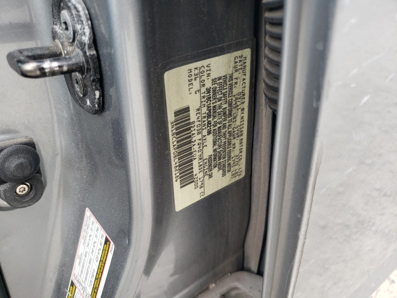 2011 Nissan Versa S VIN: 3N1BC1AP0BL482186 Lot: 85378535