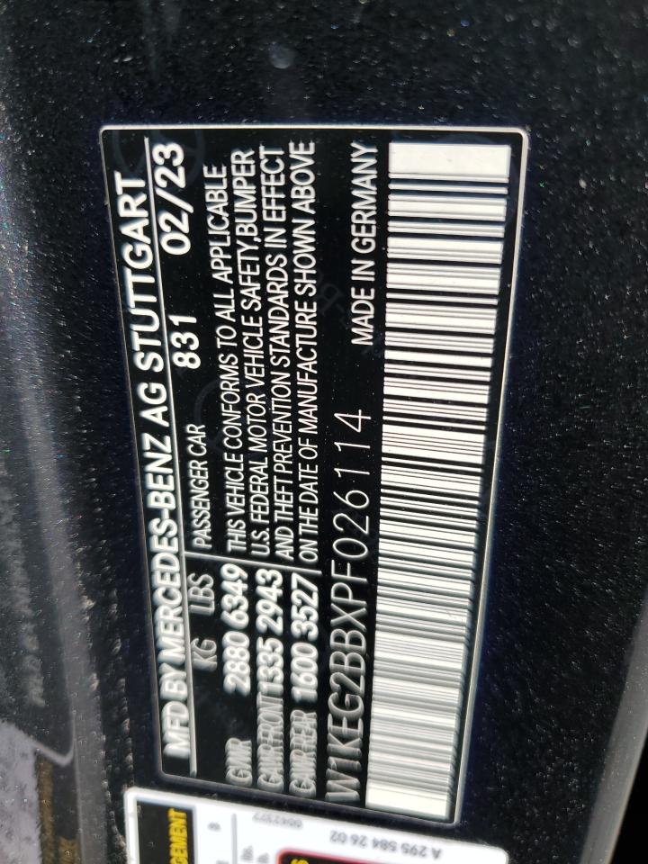 2023 Mercedes-Benz Eqe Sedan 350+ VIN: W1KEG2BBXPF026114 Lot: 84806665