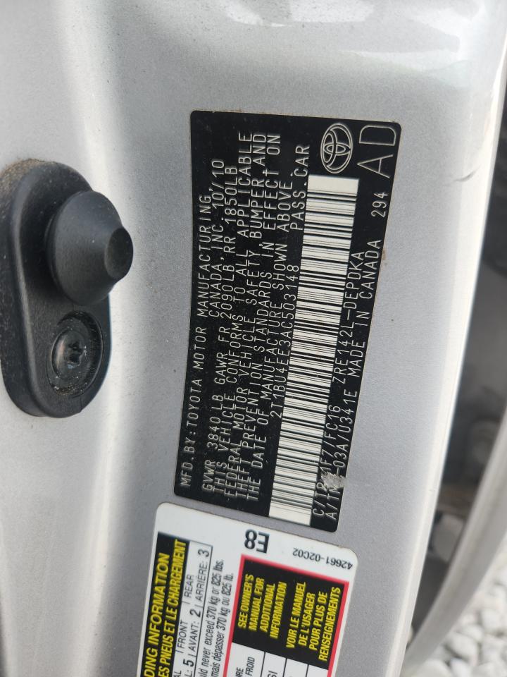 2010 Toyota Corolla Base VIN: 2T1BU4EE3AC503148 Lot: 85578535