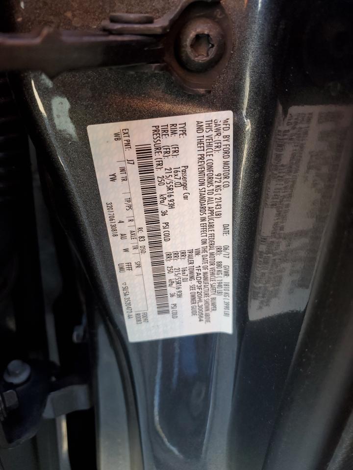 2017 Ford Focus Se VIN: 1FADP3F20HL300564 Lot: 90987365