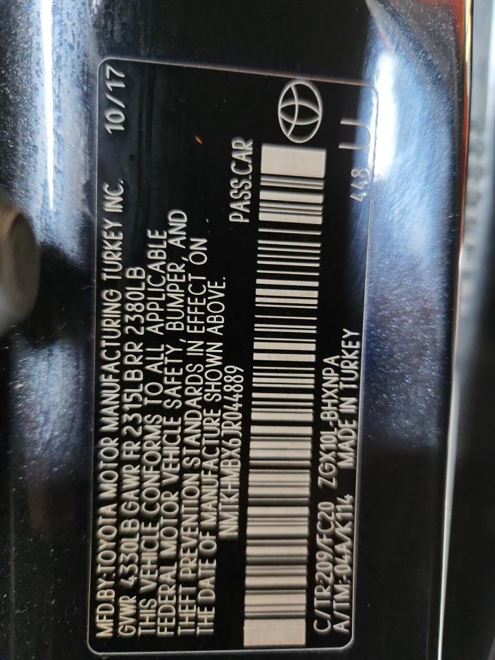 2018 Toyota C-Hr Xle VIN: NMTKHMBX6JR044889 Lot: 90109175