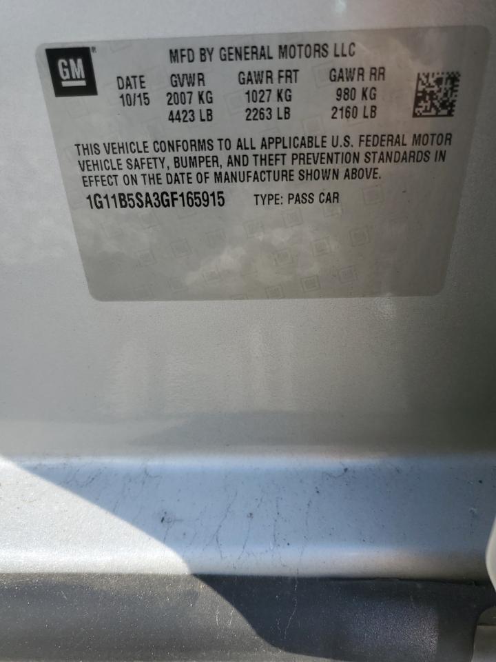 2016 Chevrolet Malibu Limited Ls VIN: 1G11B5SA3GF165915 Lot: 82403215