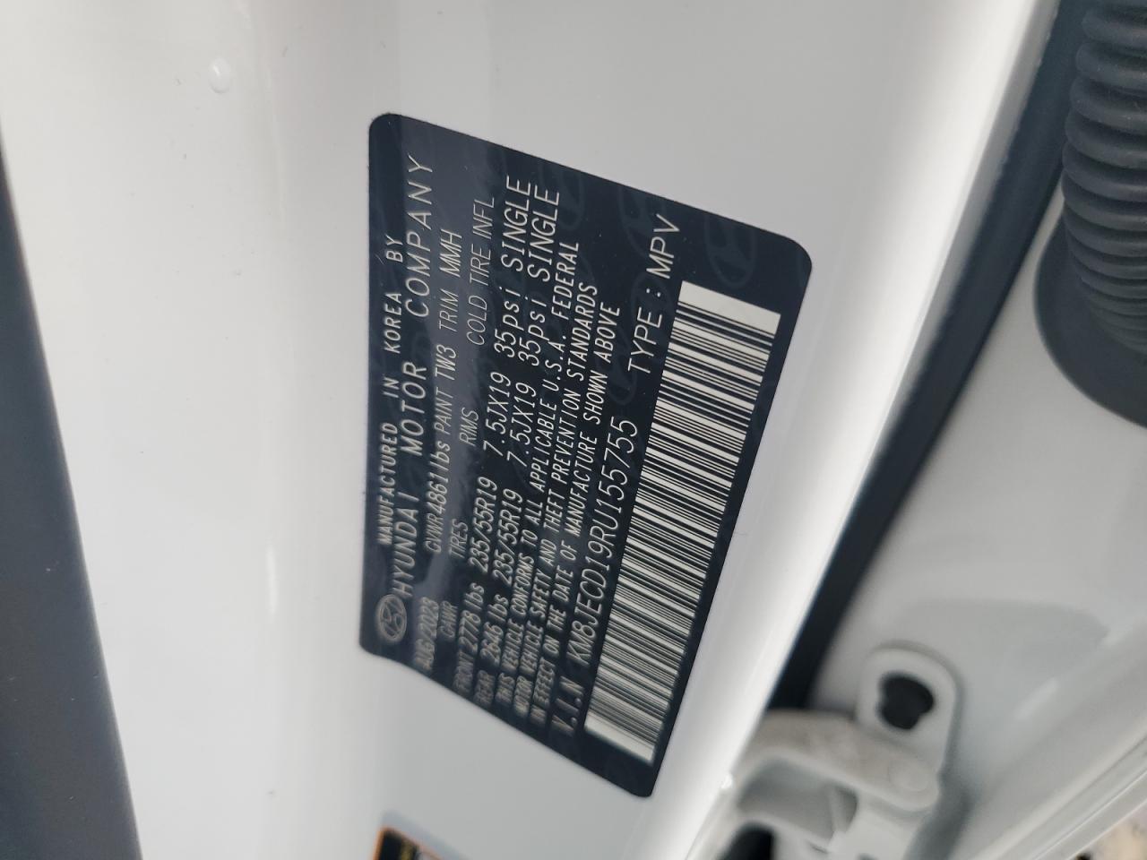 2024 Hyundai Tucson Limited VIN: KM8JECD19RU155755 Lot: 85678235