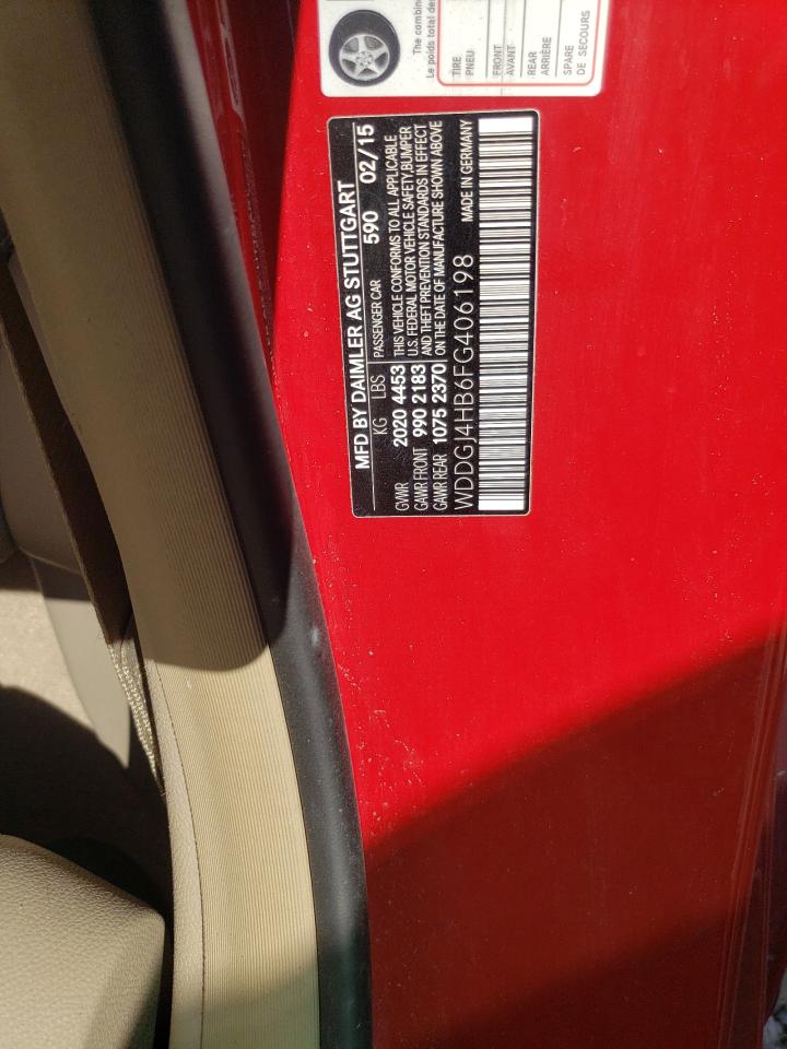 2015 Mercedes-Benz C 250 VIN: WDDGJ4HB6FG406198 Lot: 84950245