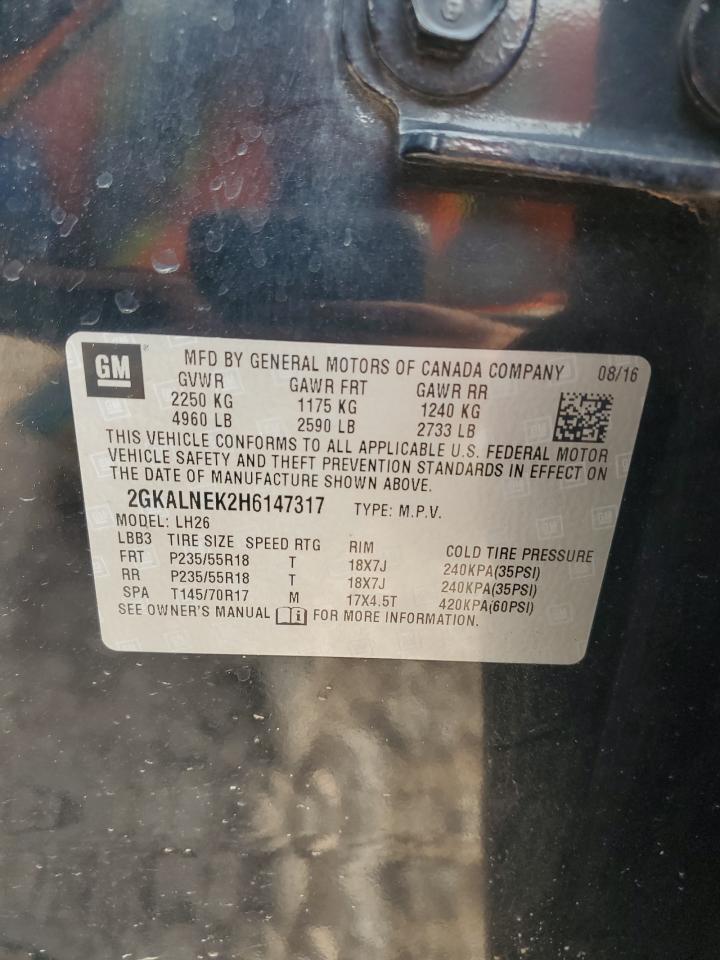 2017 GMC Terrain Sle VIN: 2GKALNEK2H6147317 Lot: 85365815