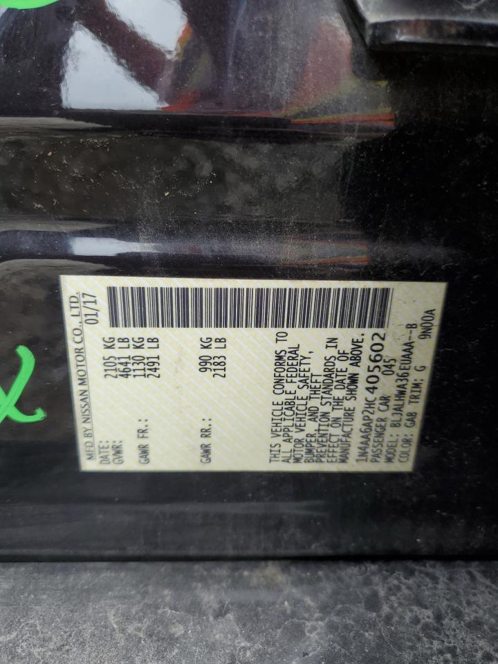 2017 Nissan Maxima 3.5S VIN: 1N4AA6AP2HC405602 Lot: 85285855