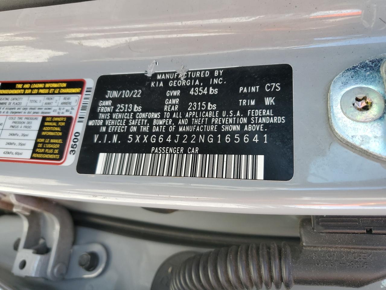 2022 Kia K5 Gt Line VIN: 5XXG64J22NG165641 Lot: 85843175