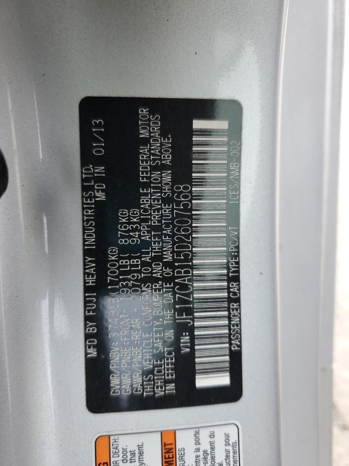 2013 Subaru Brz 2.0 Premium VIN: JF1ZCAB15D2607568 Lot: 84867755