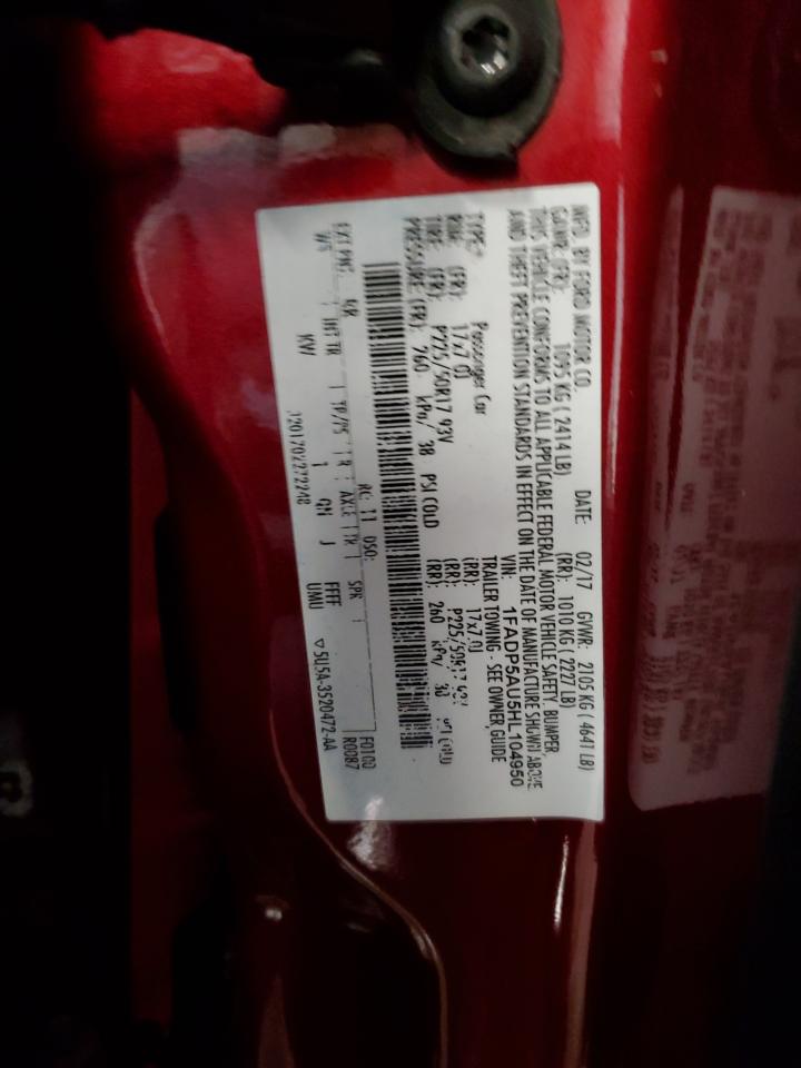 2017 Ford C-Max Se VIN: 1FADP5AU5HL104950 Lot: 82293525