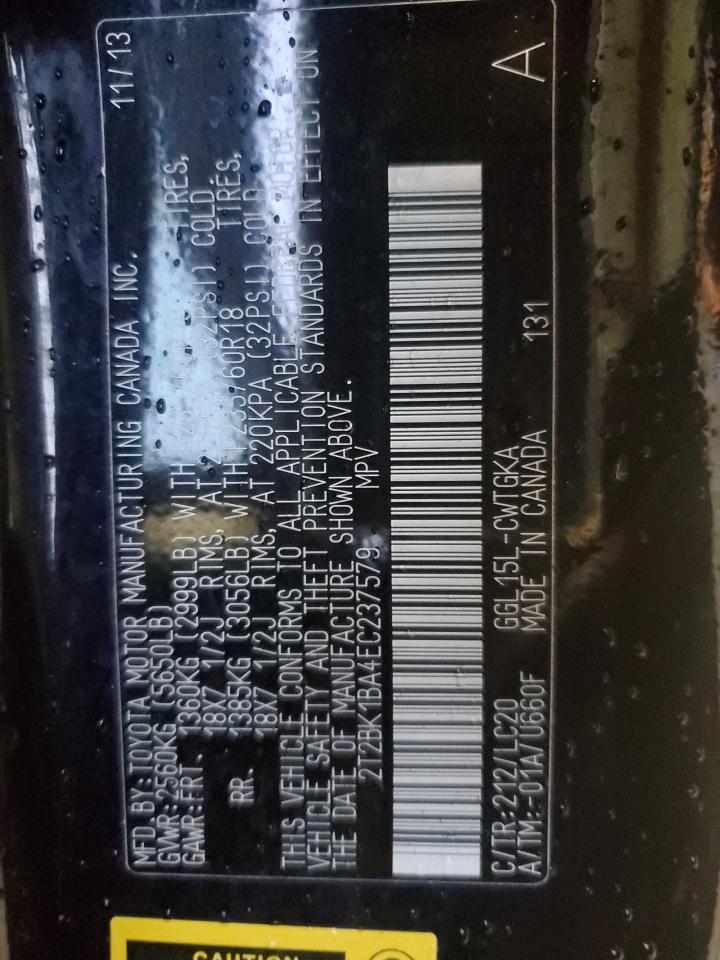 2014 Lexus Rx 350 Base VIN: 2T2BK1BA4EC237579 Lot: 87051955