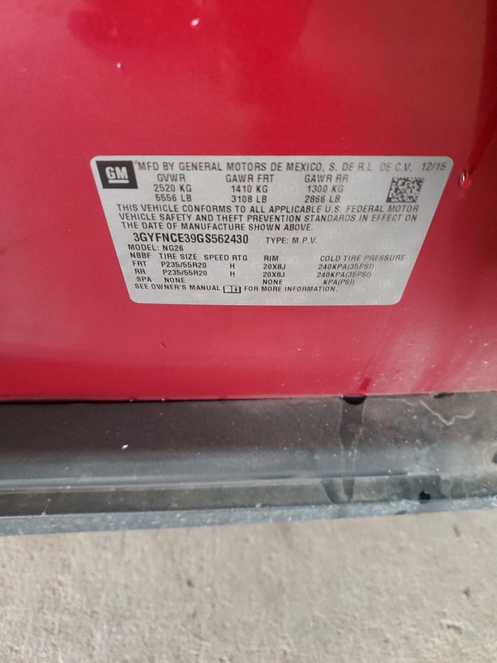 2016 Cadillac Srx Performance Collection VIN: 3GYFNCE39GS562430 Lot: 87072915