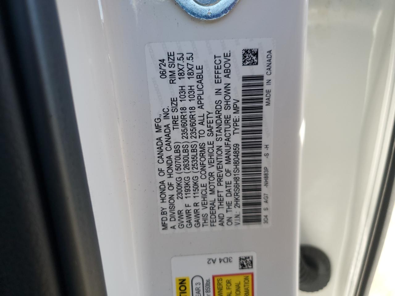 2025 Honda Cr-V Sport-L VIN: 2HKRS6H81SH804859 Lot: 84948135