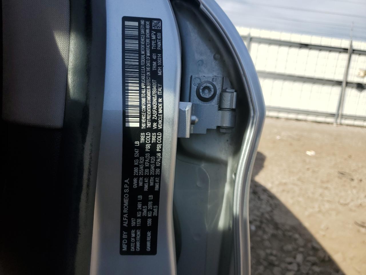 2018 Alfa Romeo Stelvio Ti VIN: ZASFAKBN0J7B94007 Lot: 81822355