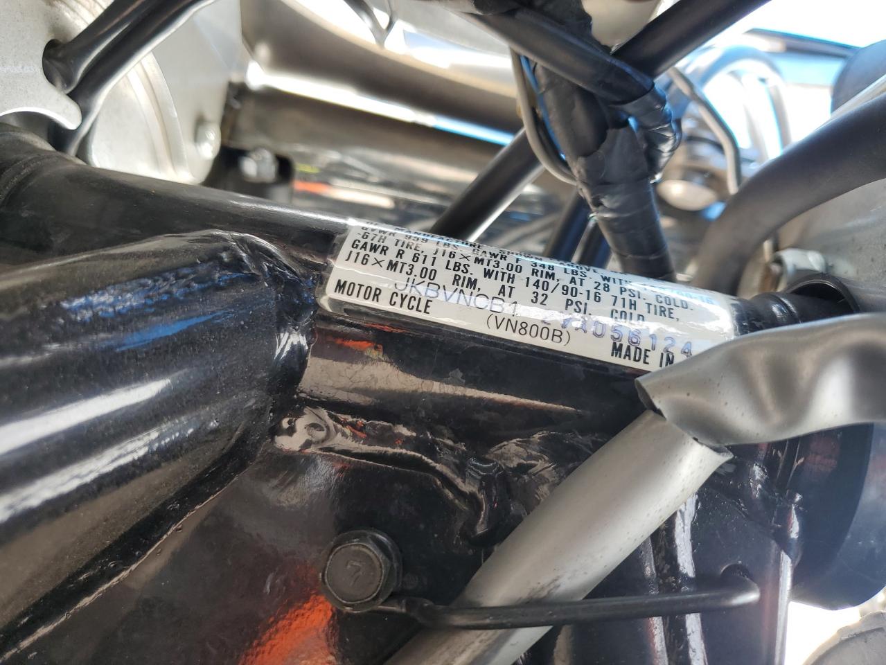 1997 Kawasaki Vn800 B VIN: JKBVNCB12VA056124 Lot: 85933515