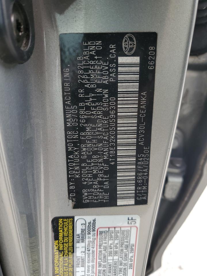 2005 Toyota Camry Le VIN: 4T1BE32K05U596300 Lot: 85861255