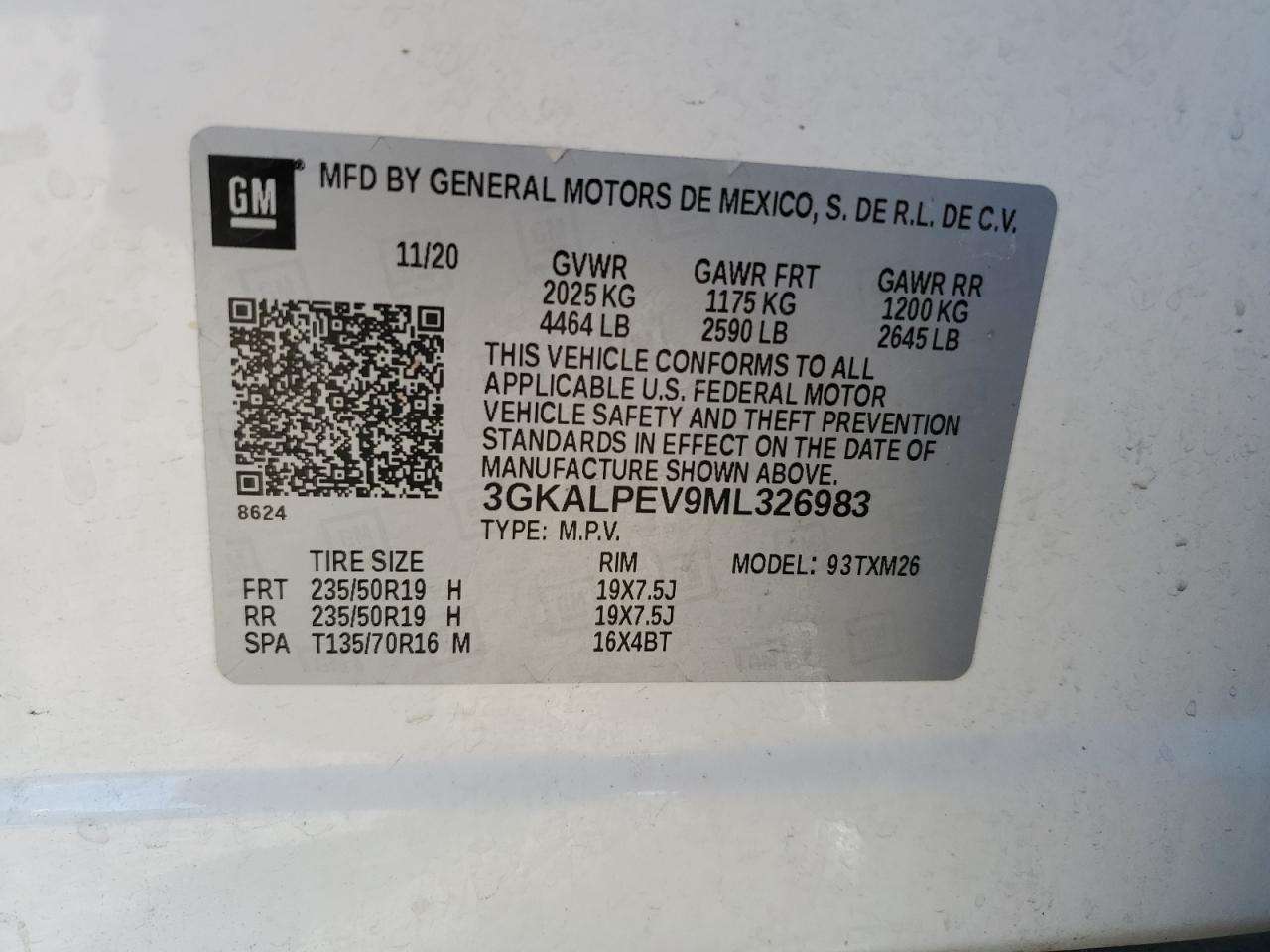 2021 GMC Terrain Slt VIN: 3GKALPEV9ML326983 Lot: 85315065