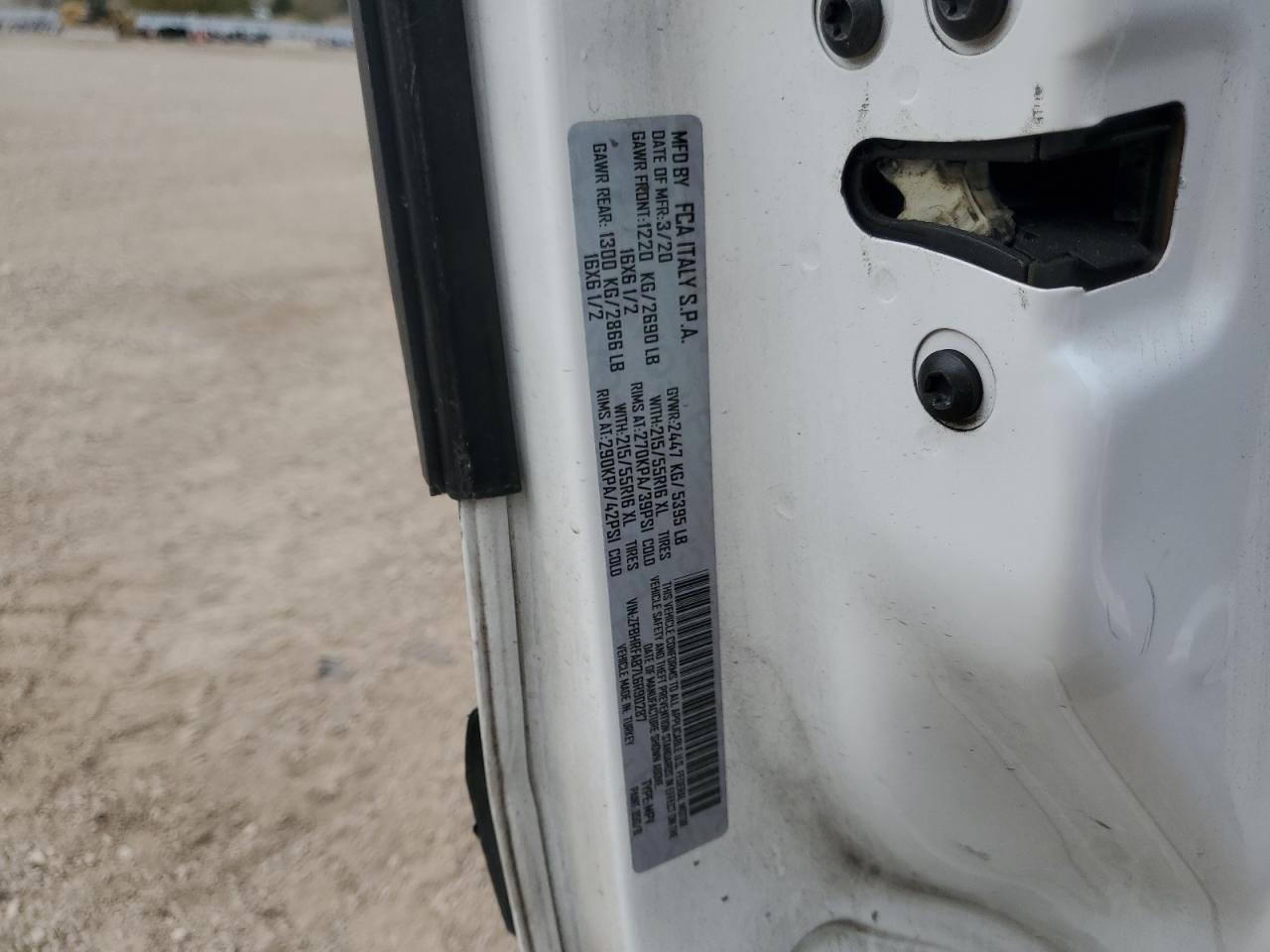 2020 Ram Promaster City VIN: ZFBHRFAB7L6R90287 Lot: 85396755