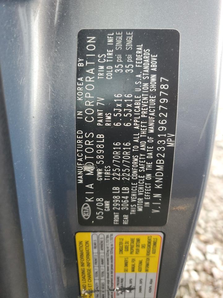 2009 Kia Sedona Ex VIN: KNDMB233196279787 Lot: 82558275