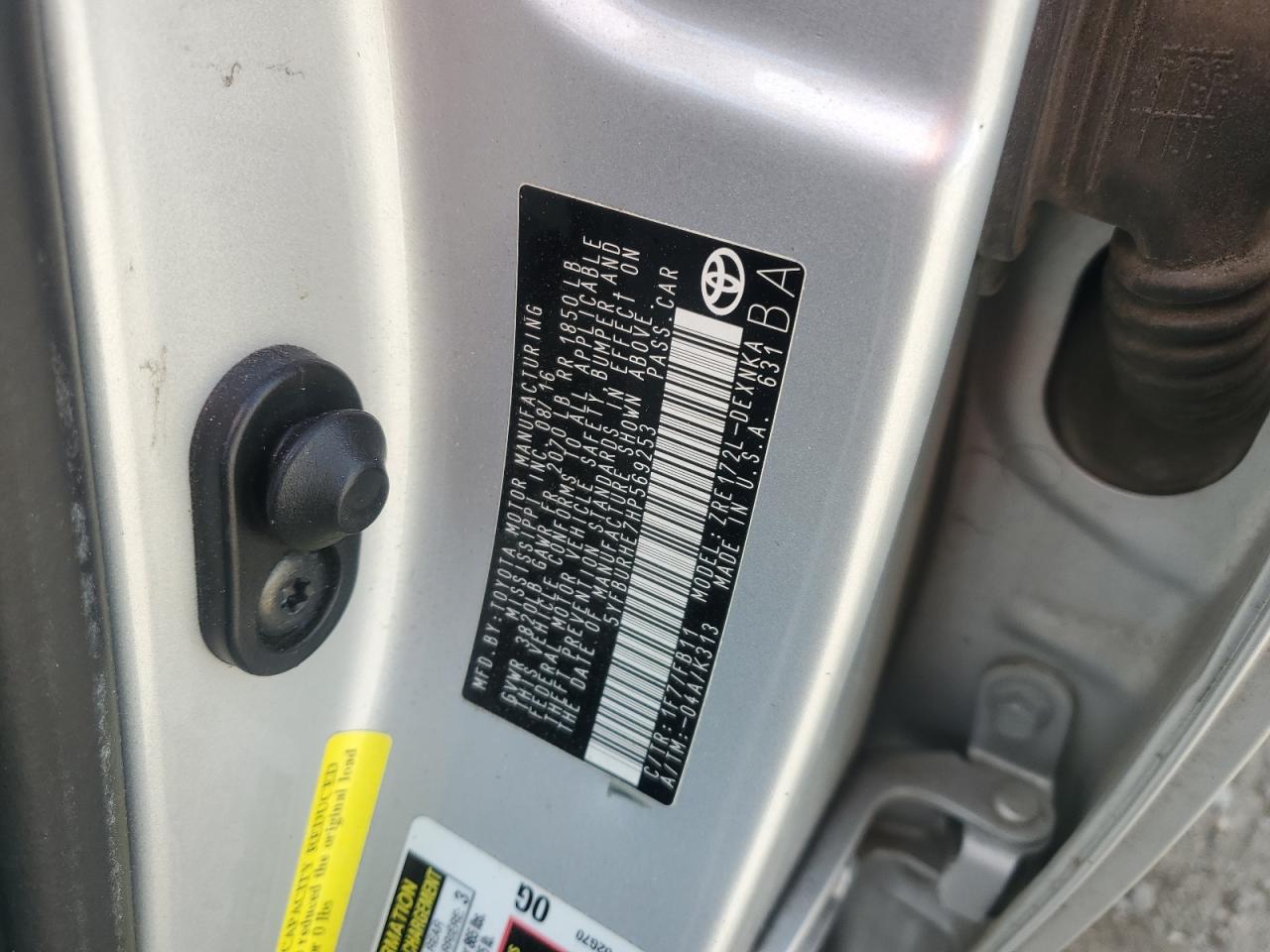 2017 Toyota Corolla L VIN: 5YFBURHE7HP569253 Lot: 82319595