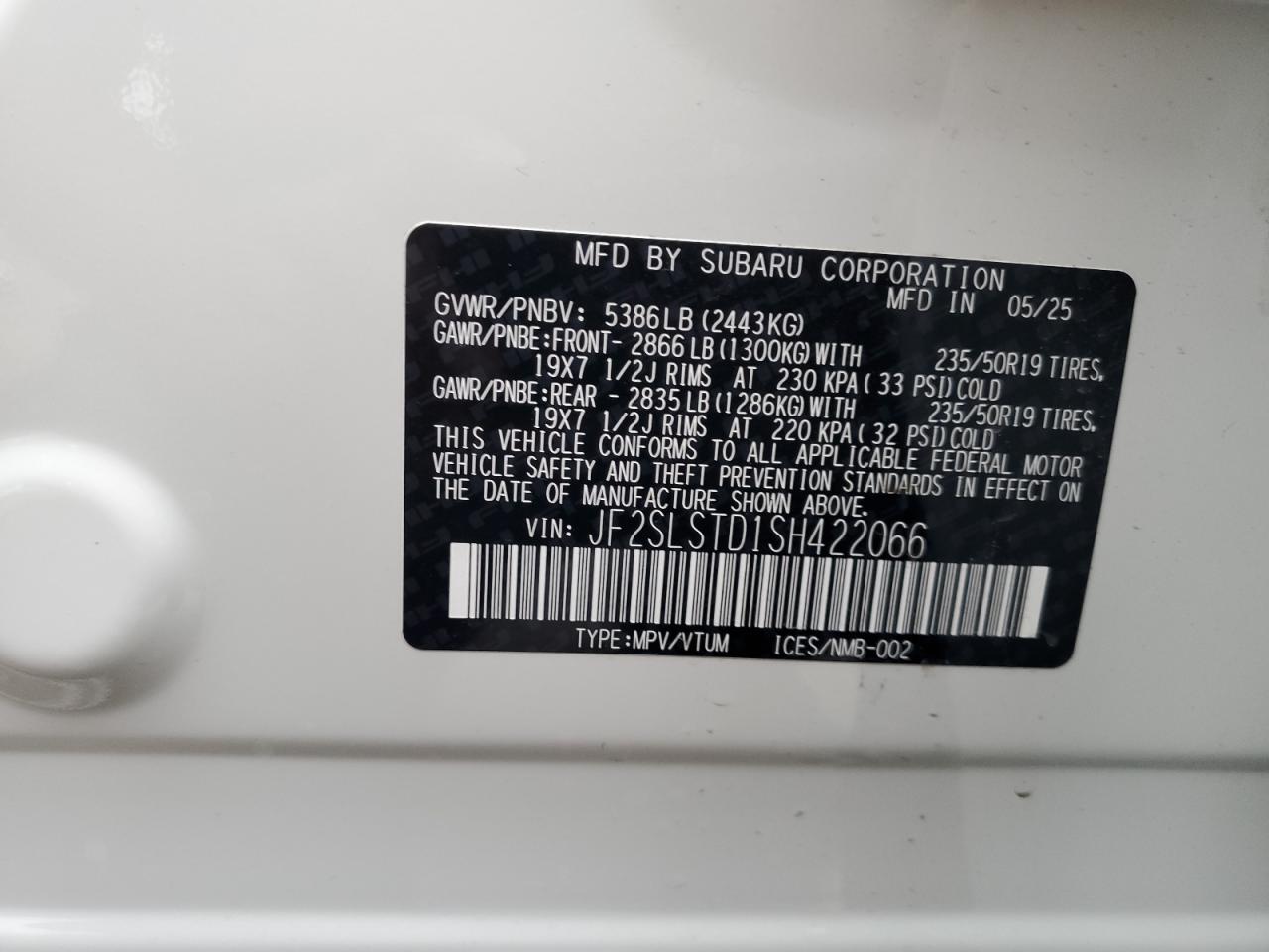 SUBARU FORESTER 2025 JF2SLSTD1SH422066 Photo 13