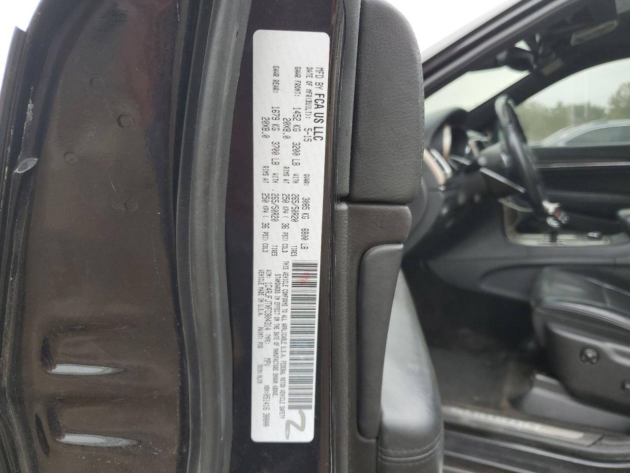 2015 Jeep Grand Cherokee Summit VIN: 1C4RJFJTXFC804314 Lot: 82368045