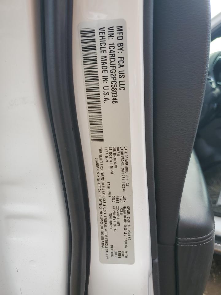 2023 Dodge Durango Pursuit VIN: 1C4RDJFG2PC580348 Lot: 85482245