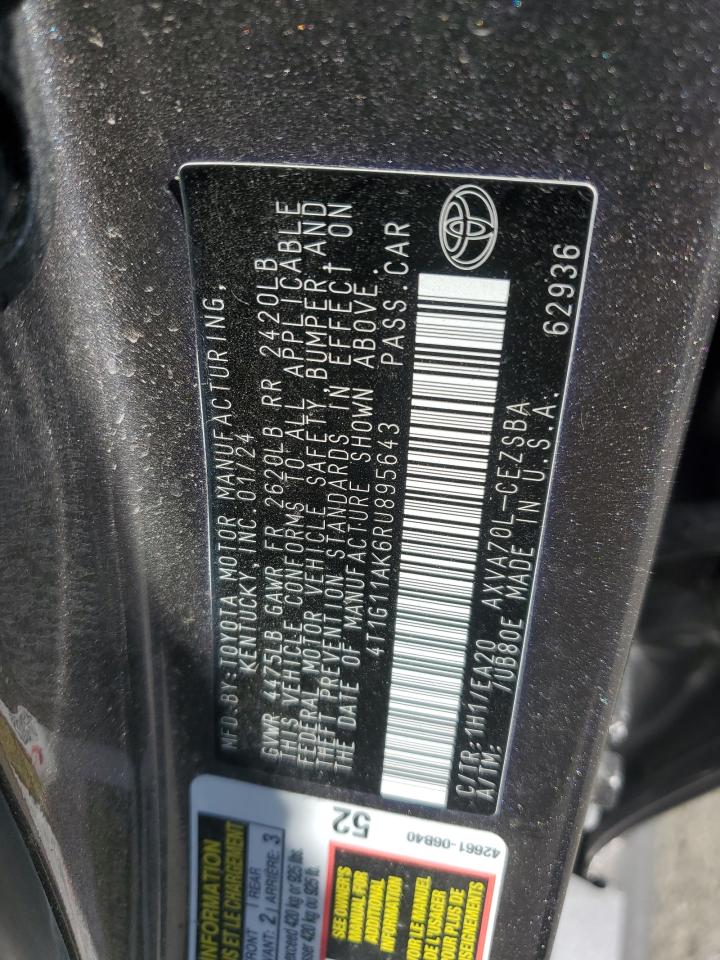 2024 Toyota Camry Se Night Shade VIN: 4T1G11AK6RU895643 Lot: 81956615