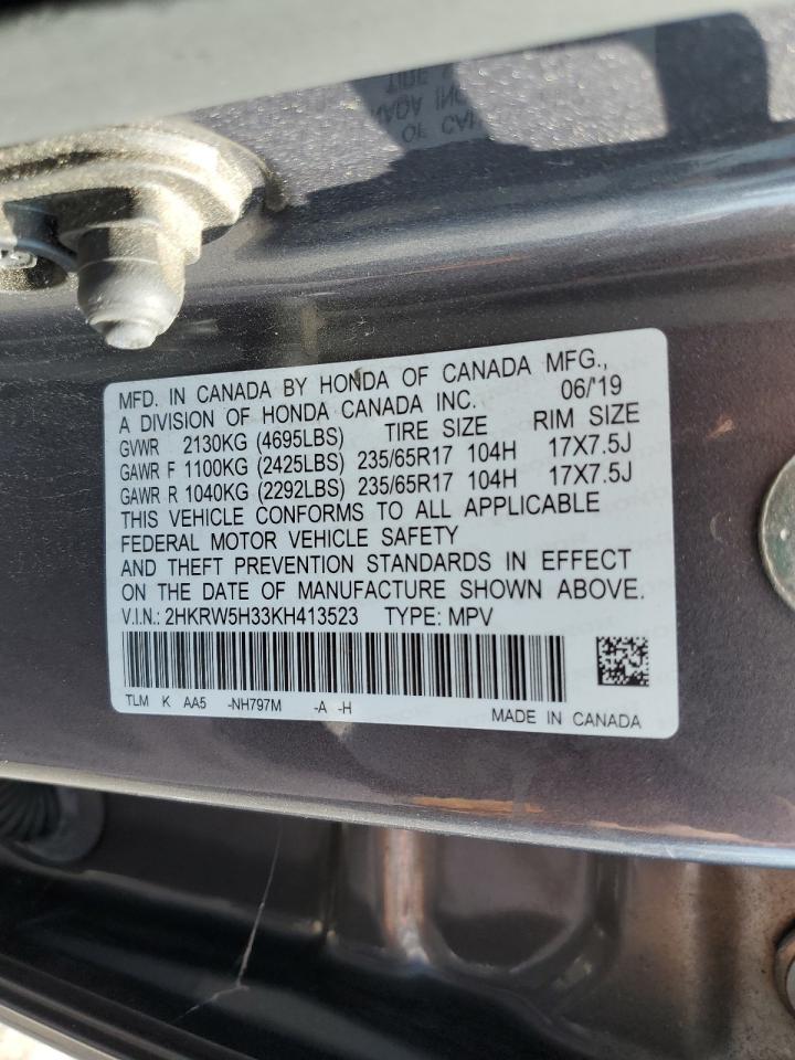 2019 Honda Cr-V Lx VIN: 2HKRW5H33KH413523 Lot: 85574095