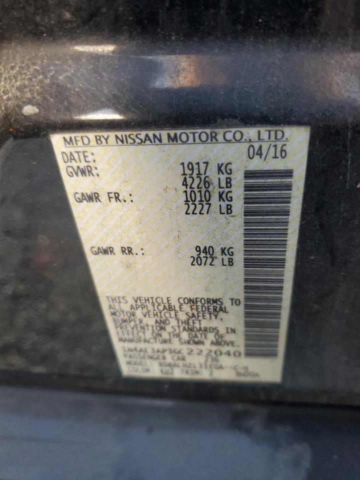 2016 Nissan Altima 2.5 VIN: 1N4AL3AP3GC222040 Lot: 82205415