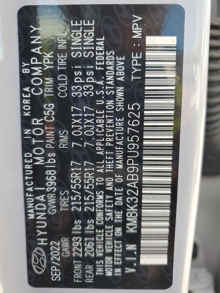 2023 Hyundai Kona Sel VIN: KM8K32AB9PU957625 Lot: 85148235