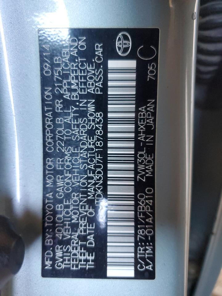 2015 Toyota Prius VIN: JTDKN3DU7F1878438 Lot: 85258075