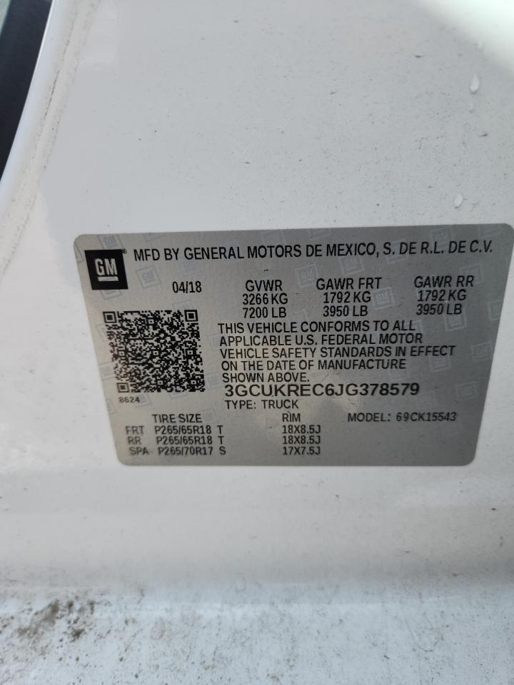 2018 Chevrolet Silverado K1500 Lt VIN: 3GCUKREC6JG378579 Lot: 85095775