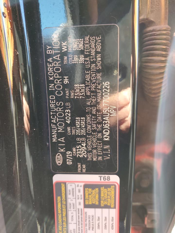 2020 Kia Soul Gt Line VIN: KNDJ63AU5L7700226 Lot: 85909235