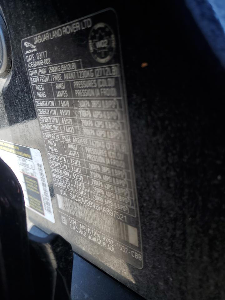 2017 Jaguar F-Pace S VIN: SADCM2BV6HA897521 Lot: 86145795