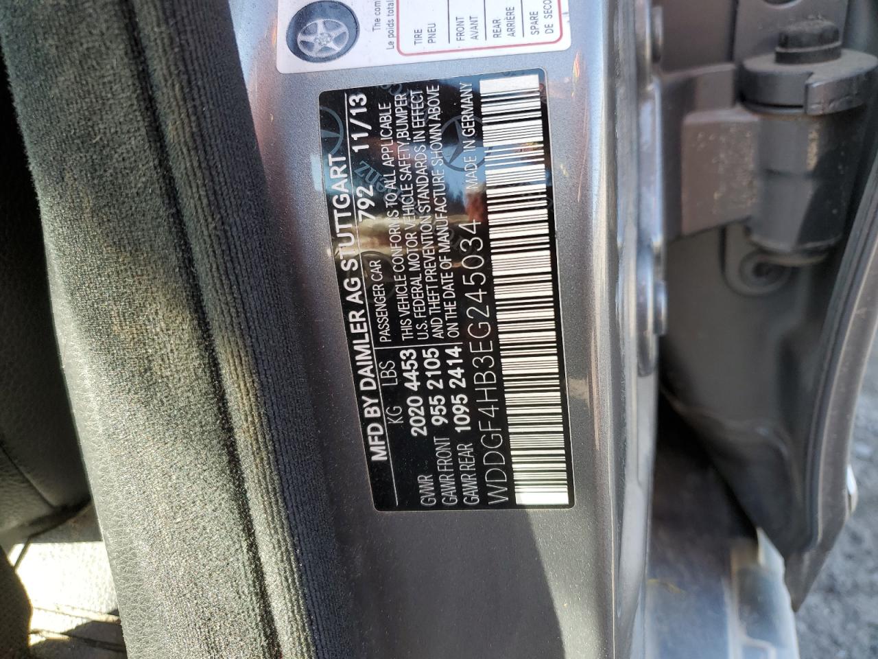 2014 Mercedes-Benz C 250 VIN: WDDGF4HB3EG245034 Lot: 85295885