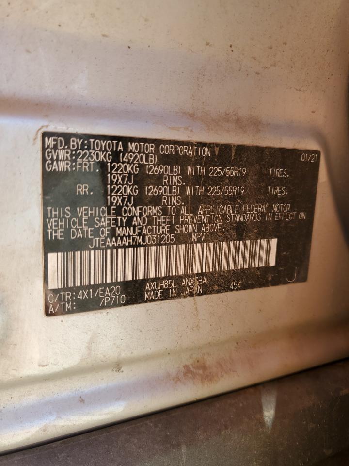 2021 Toyota Venza Le VIN: JTEAAAAH7MJ031205 Lot: 84927965