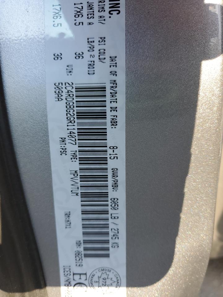 2016 Dodge Grand Caravan Se VIN: 2C4RDGBG2GR114077 Lot: 90653905