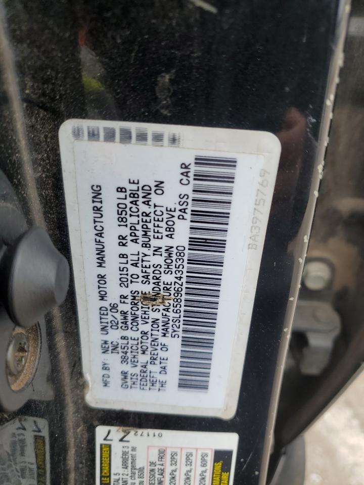 2006 Pontiac Vibe VIN: 5Y2SL65896Z435380 Lot: 82375965