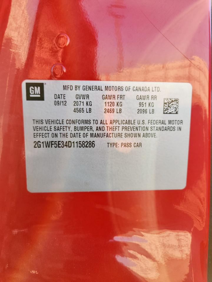 2013 Chevrolet Impala Ls VIN: 2G1WF5E34D1158286 Lot: 82214175