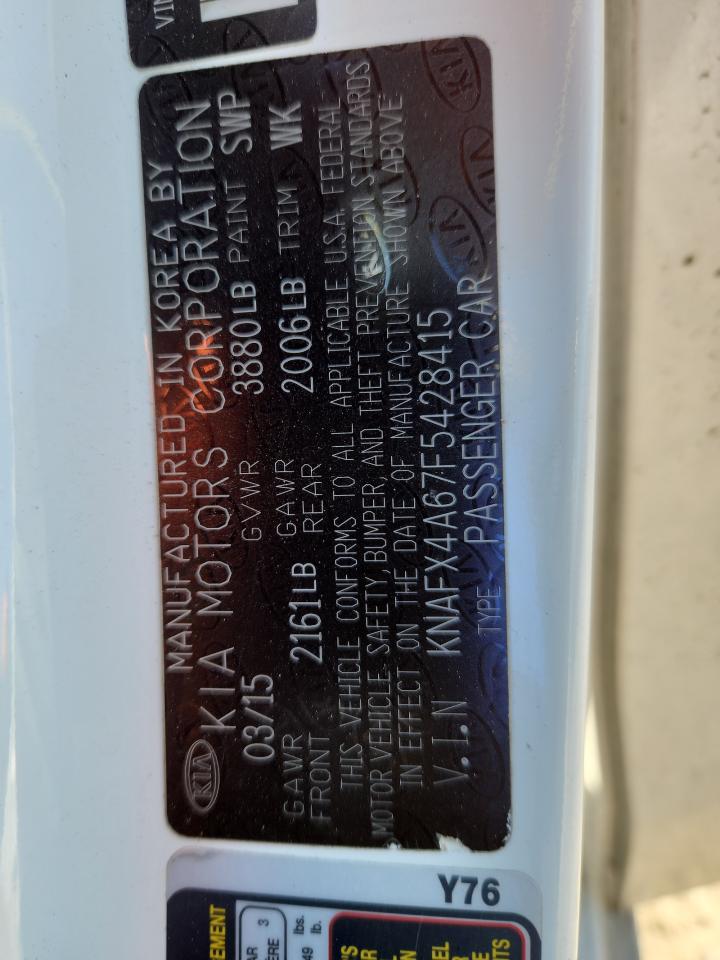 2015 Kia Forte Lx VIN: KNAFX4A67F5428415 Lot: 87435565