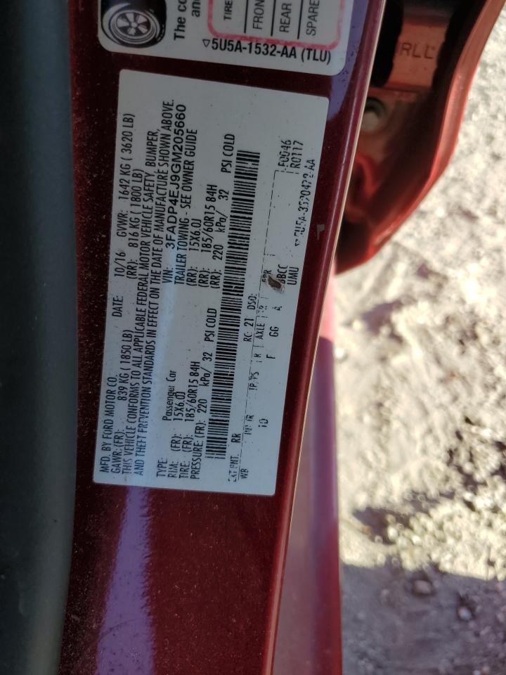 2016 Ford Fiesta Se VIN: 3FADP4EJ9GM205660 Lot: 87484145