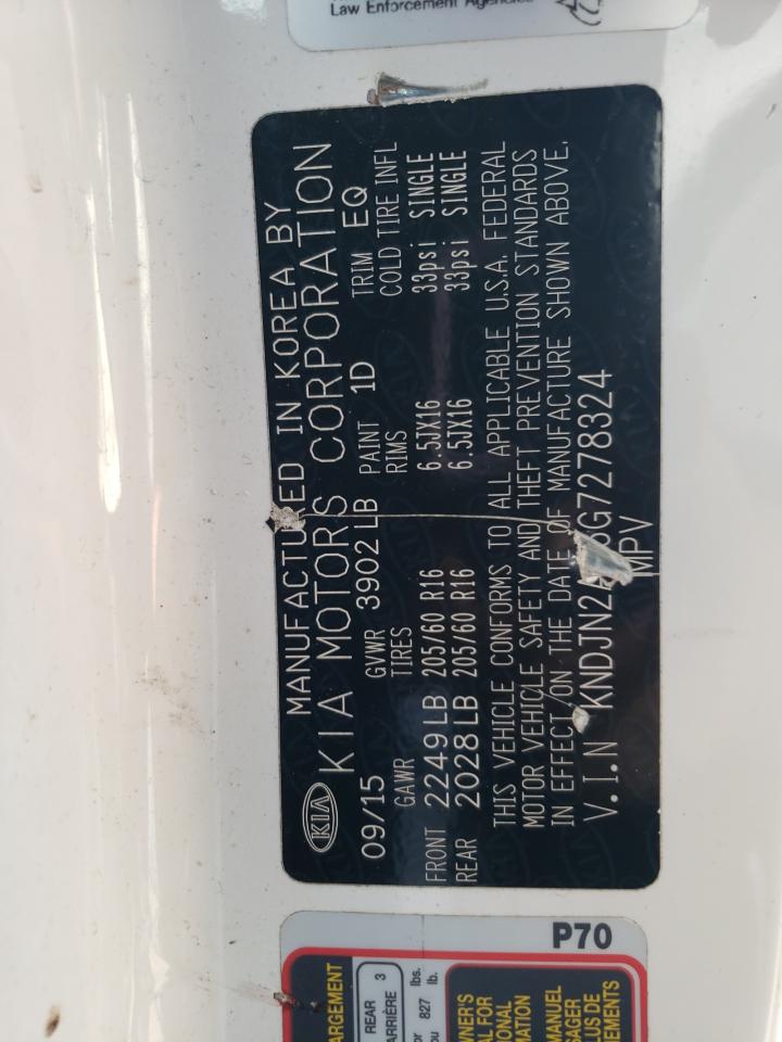 2016 Kia Soul VIN: KNDJN2A26G7278324 Lot: 81652665