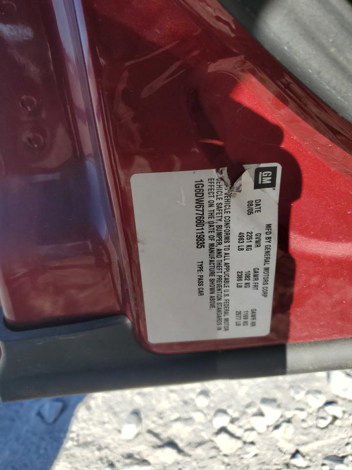 2006 Cadillac Sts VIN: 1G6DW677660119835 Lot: 86445115