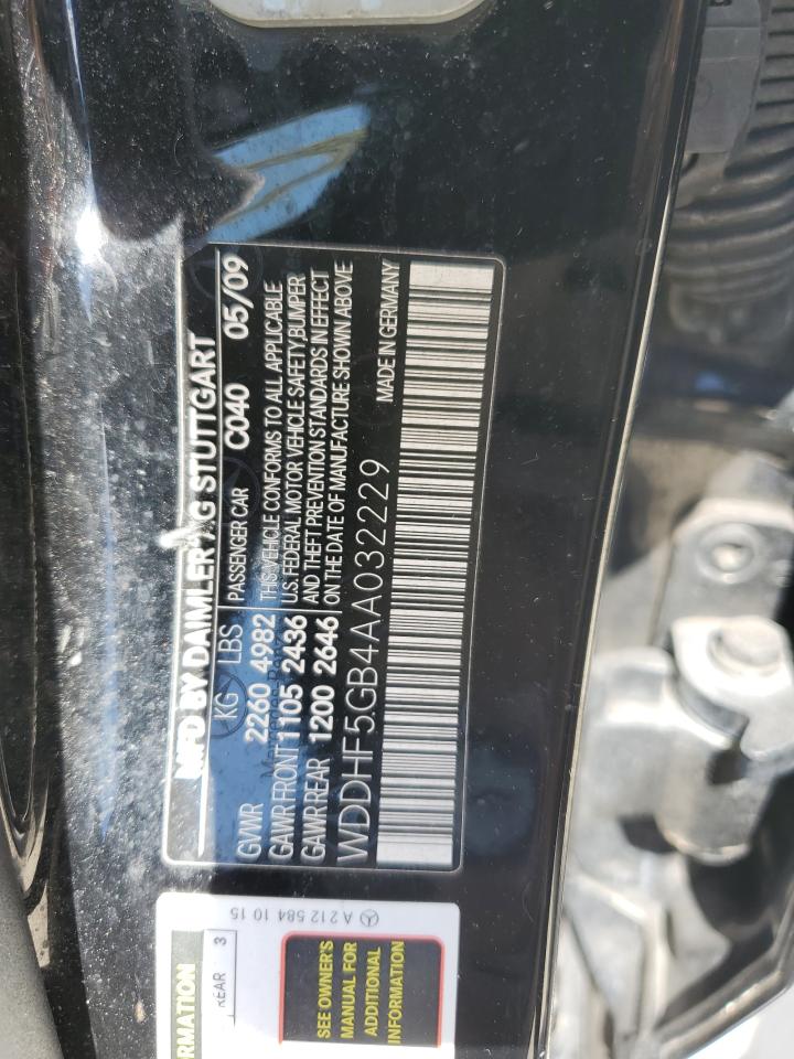 2010 Mercedes-Benz E 350 VIN: WDDHF5GB4AA032229 Lot: 86422495
