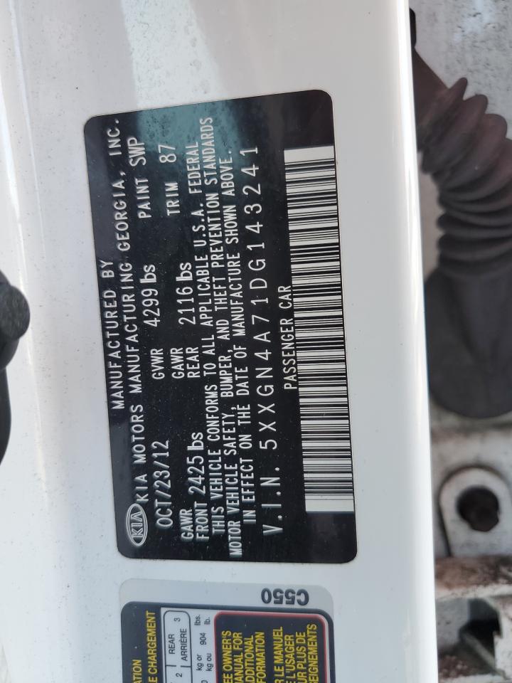 2013 Kia Optima Ex VIN: 5XXGN4A71DG143241 Lot: 85133795