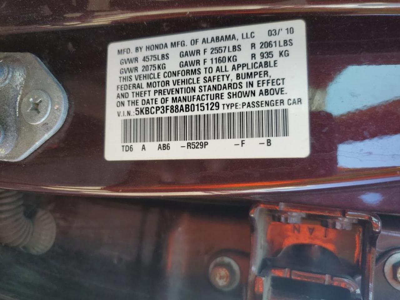 2010 Honda Accord Exl VIN: 5KBCP3F88AB015129 Lot: 84820585