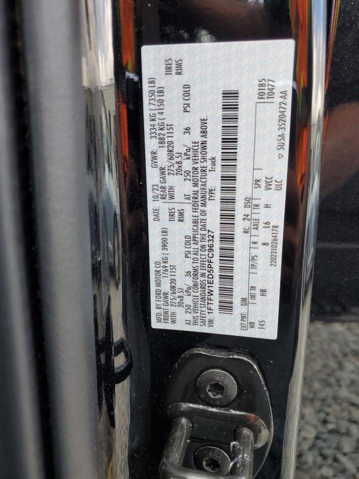 2023 Ford F150 Supercrew VIN: 1FTFW1ED5PFC96327 Lot: 84884365